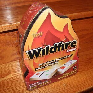 sealed WILDFIRE Domino game Fundex Games 2005 metal tin box electronic game hub